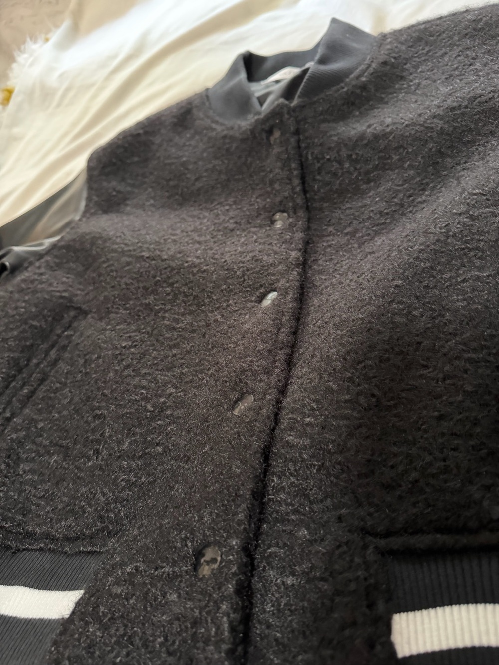 Six Fifty Black York Varsity Jacket for Women Medium - Picture 7 of 11